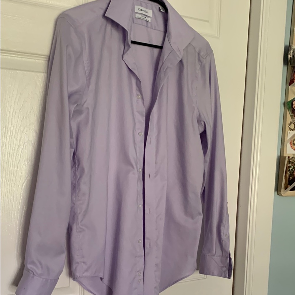 Calvin Klein Men's Purple Dress Shirt